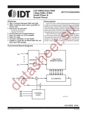 IDT71V124SA10TYG datasheet  